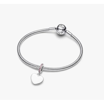 Charm Pandora Colgante Corazón Grabable Rosa 793926C02 2