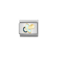 Link Nomination Acero y Oro Chupete Azul 030272 63
