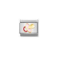 Link Nomination Acero y Oro Chupete Rosa 030272 62
