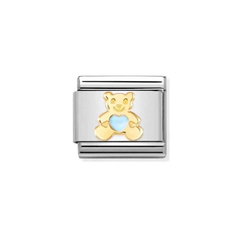 Link Nomination Acero y Oro Osito Azul 030272 65