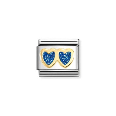 Link Nomination Acero y Oro "Corazones "Glitter" 030220 11