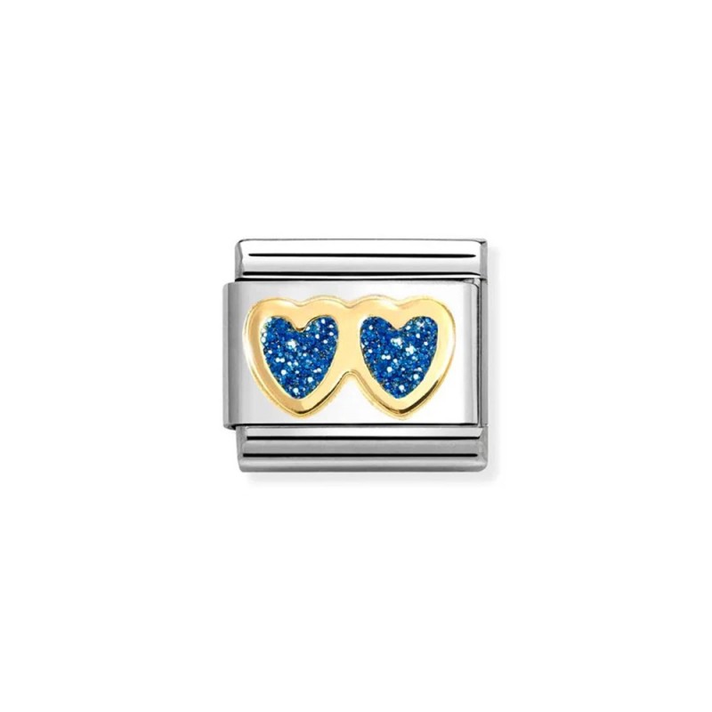 Link Nomination Acero y Oro "Corazones "Glitter" 030220 11