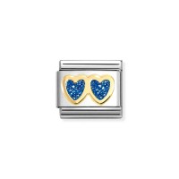 Link Nomination Acero y Oro "Corazones "Glitter" 030220 11