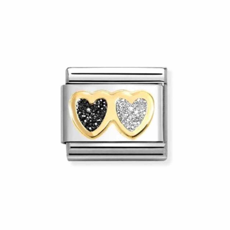 Link Nomination Acero y Oro "Corazones Glitter" 030220 15