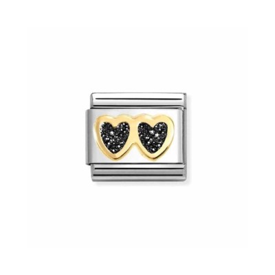 Link Nomination Acero y Oro "Corazones Glitter" 030220 14