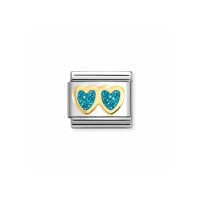 Link Nomination Acero y Oro "Corazones Glitter" 030220 12