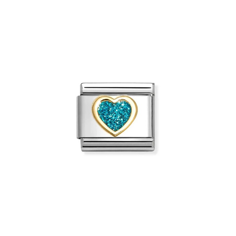 Link Nomination Acero y Oro "Corazon Glitter" 030220 08