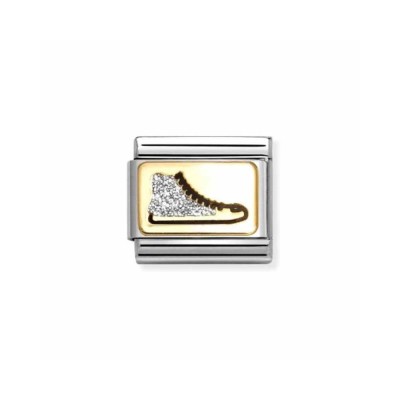 Link Nomination Acero y Oro Zapatilla Glitter Plata 030224 05