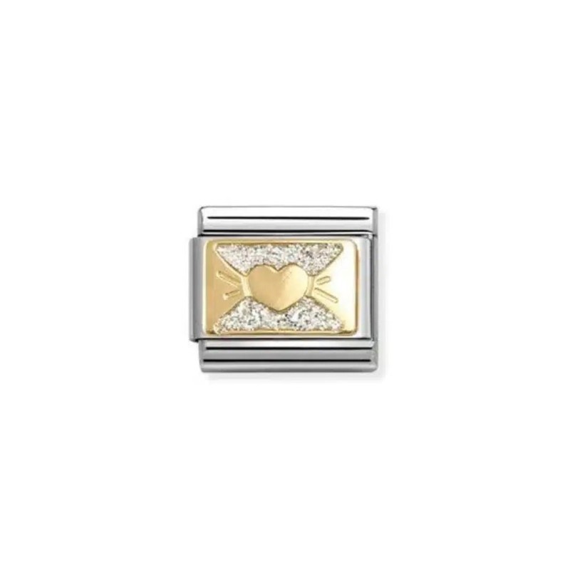 Link Nomination Acero y Oro lazo Corazón Glitter 030224 11