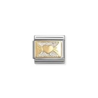 Link Nomination Acero y Oro lazo Corazón Glitter 030224 11