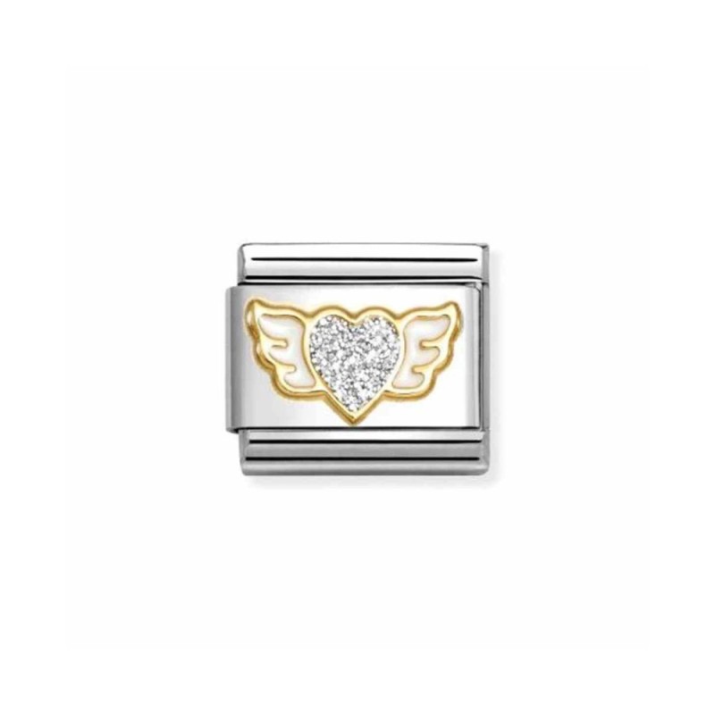 Link Nomination Acero y Oro Corazón Alado Plata 030220 23