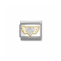 Link Nomination Acero y Oro Corazón Alado Plata 030220 23