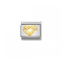 Link Nomination Acero y Oro Corazón Tallado 030149 51