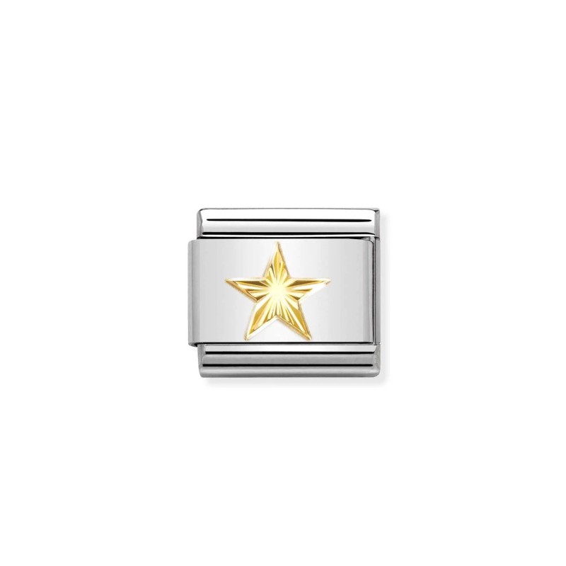 Link Nomination Acero y Oro Estrella Tallada 030149 55