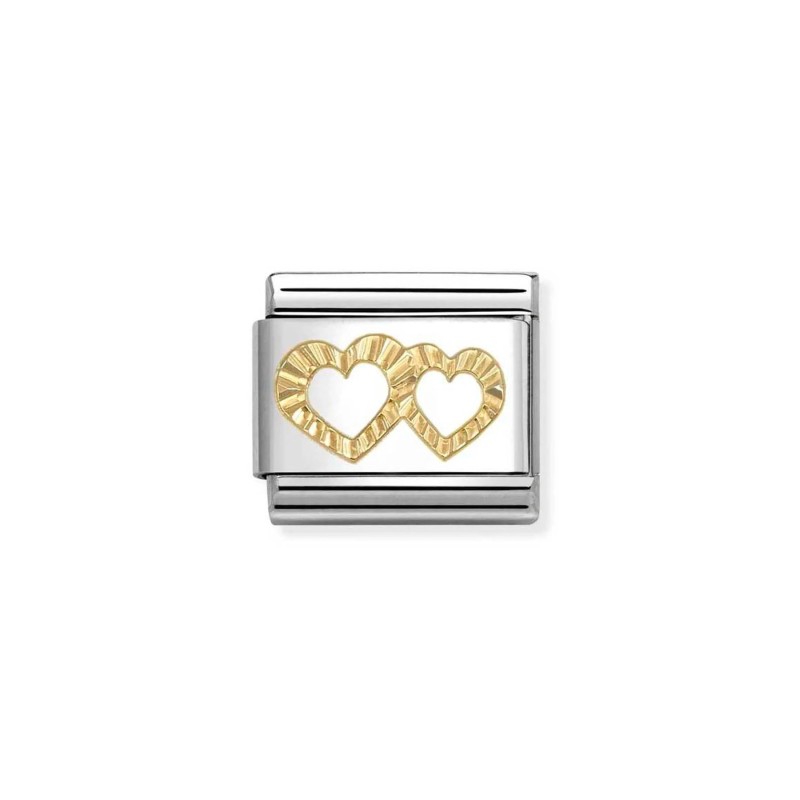 Link Nomination Acero y Oro Corazones con Efecto 030149 64