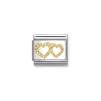 Link Nomination Acero y Oro Corazones con Efecto 030149 64