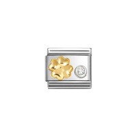 Link Nomination Acero y Oro Trebol y Circonita 630301 03