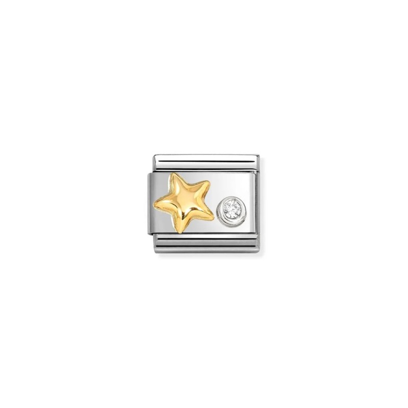 Link Nomination Acero y Oro Estrella con Detalle 630301 01