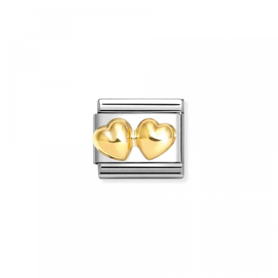 Link Nomination Acero y Oro Doble Corazón Abombado 030116 23 2