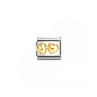 Link Nomination Acero y Oro Doble Corazón Abombado 030116 23
