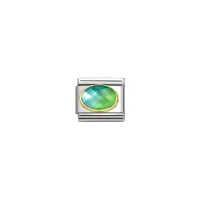 Link Nomination Acero y Oro Piedra Colores Azul-Verde 030612 037