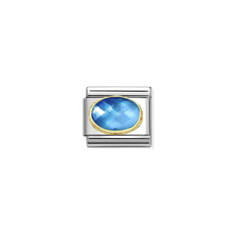 Link Nomination Acero y Oro Piedra Colores Azul 030612 038