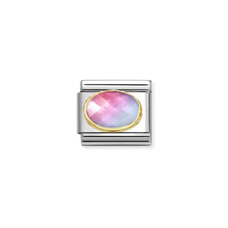Link Nomination Acero y Oro Piedra Colores Rosa-Azul 030612 035