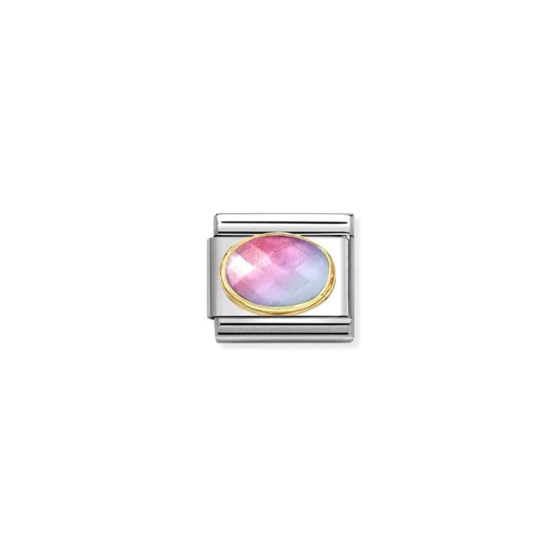 Link Nomination Acero y Oro Piedra Colores Rosa-Azul 030612 035