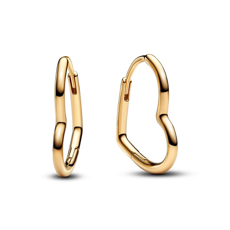 Pendientes Pandora Aro Corazón Asimétrico Dorado 268307C00