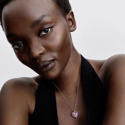 Collar Pandora Halo Corazón Rosa 394414C01 2