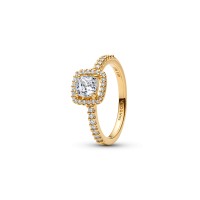 Anillo Halo cuadrado brillante Dorado 163555C01