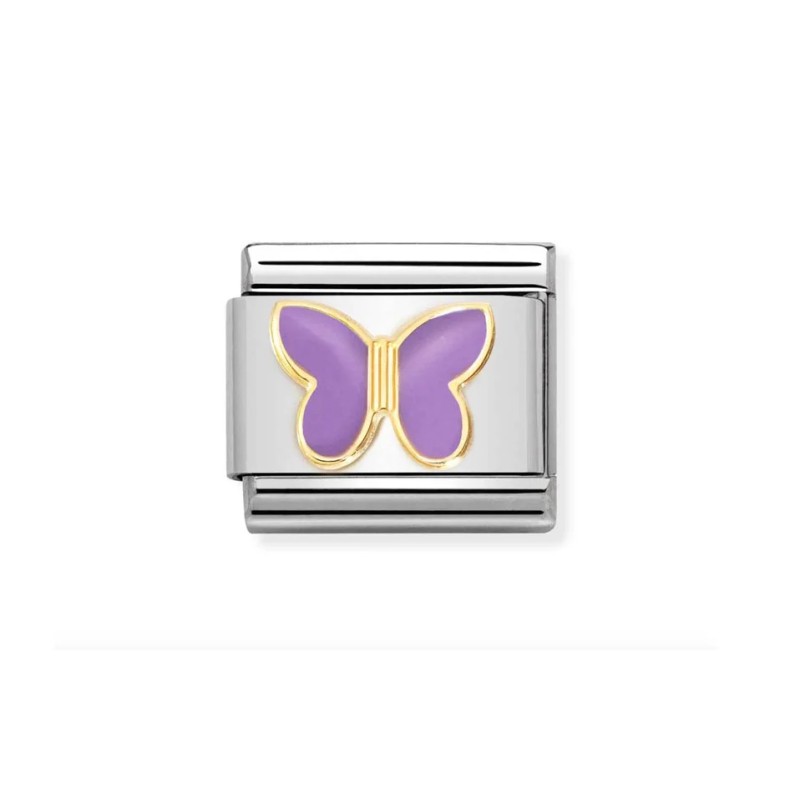 Link Nomination Acero y Oro Mariposa Morada 030285 60