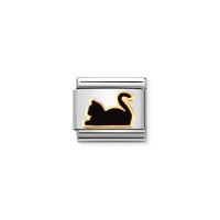 Link Classic Acero y Oro Gato Negro Tumbado 030272 80