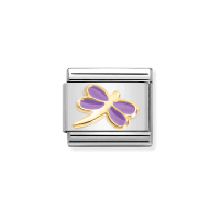 Link Nomination Acero y Oro Libelula Morada 030285 55