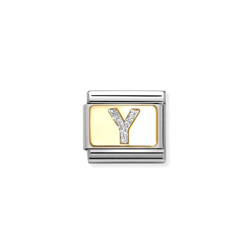 Link Nomination Acero y Oro Letra "Y" Glitter 030291 25