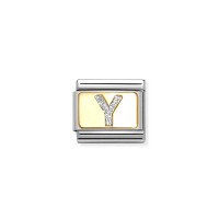 Link Nomination Acero y Oro Letra "Y" Glitter 030291 25