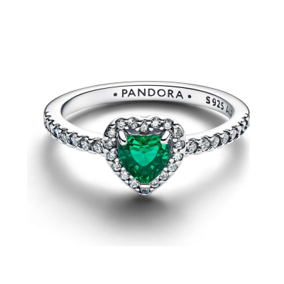 Anillo Pandora Corazón Elevado Verde 198421C07 2