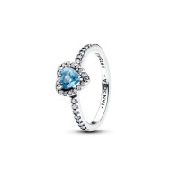 Anillo Pandora Corazón Elevado Azul 198421C10