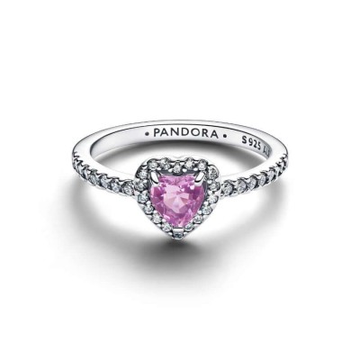 Anillo Pandora Corazón Elevado Lila 198421C12 2