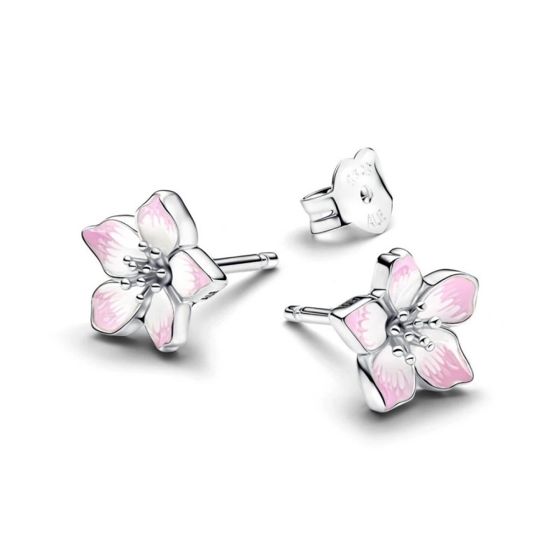 Pendientes Pandora Flor Cerezo Rosa 294370C01