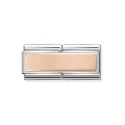 Link Nomination Doble Acero y Oro Rosa Grabable 430710 01