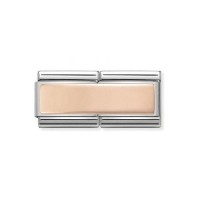 Link Nomination Doble Acero y Oro Rosa Grabable 430710 01