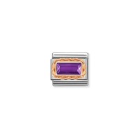 Link Nomination Acero y Oro Rosa Amatista 430604 001