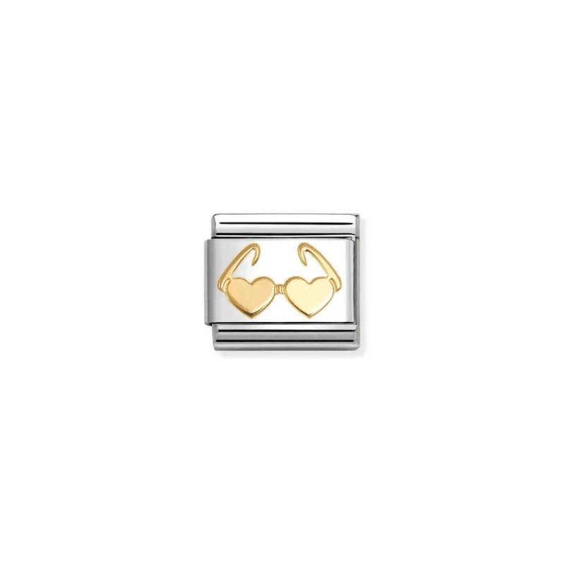 Link Nomination Acero y Oro Gafas Forma Corazón 030149 67