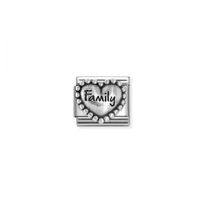 Link Nomination Acero y Plata Corazón Familia 330101 84