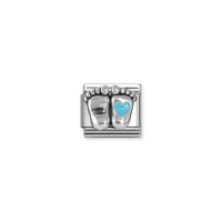 Link Nomination Acero y Plata Pies Azul 330204 30