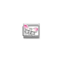 Link Nomination Acero y Plata Mariposa Rosa 330321 09