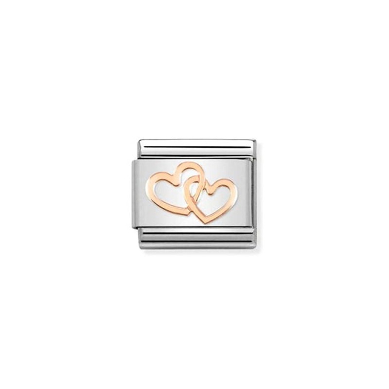 Link Nomination Acero y Oro Rosa Corazones Unidos 430104 41