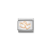 Link Nomination Acero y Oro Rosa Corazones Unidos 430104 41