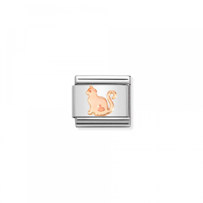 Link Nomination Acero y Oro Rosa Gato 430104 51